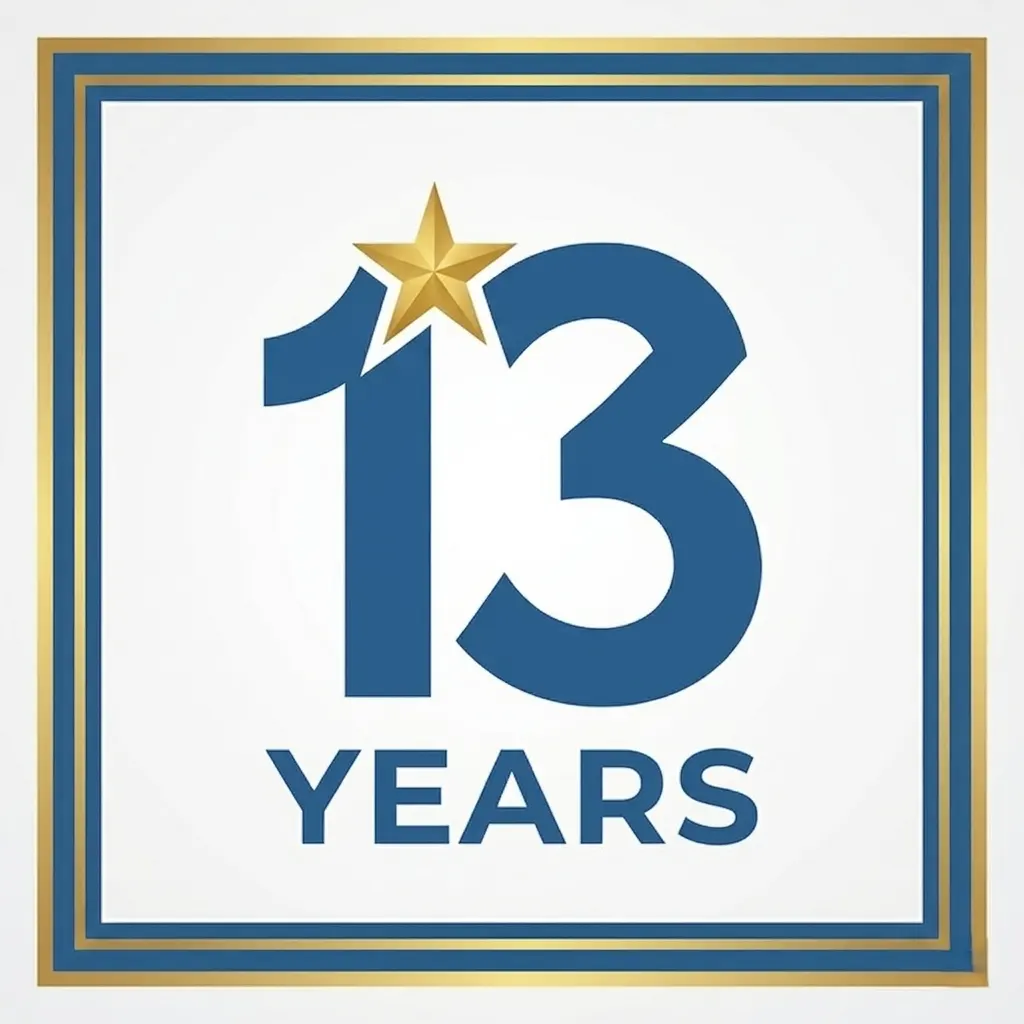 13 year logo