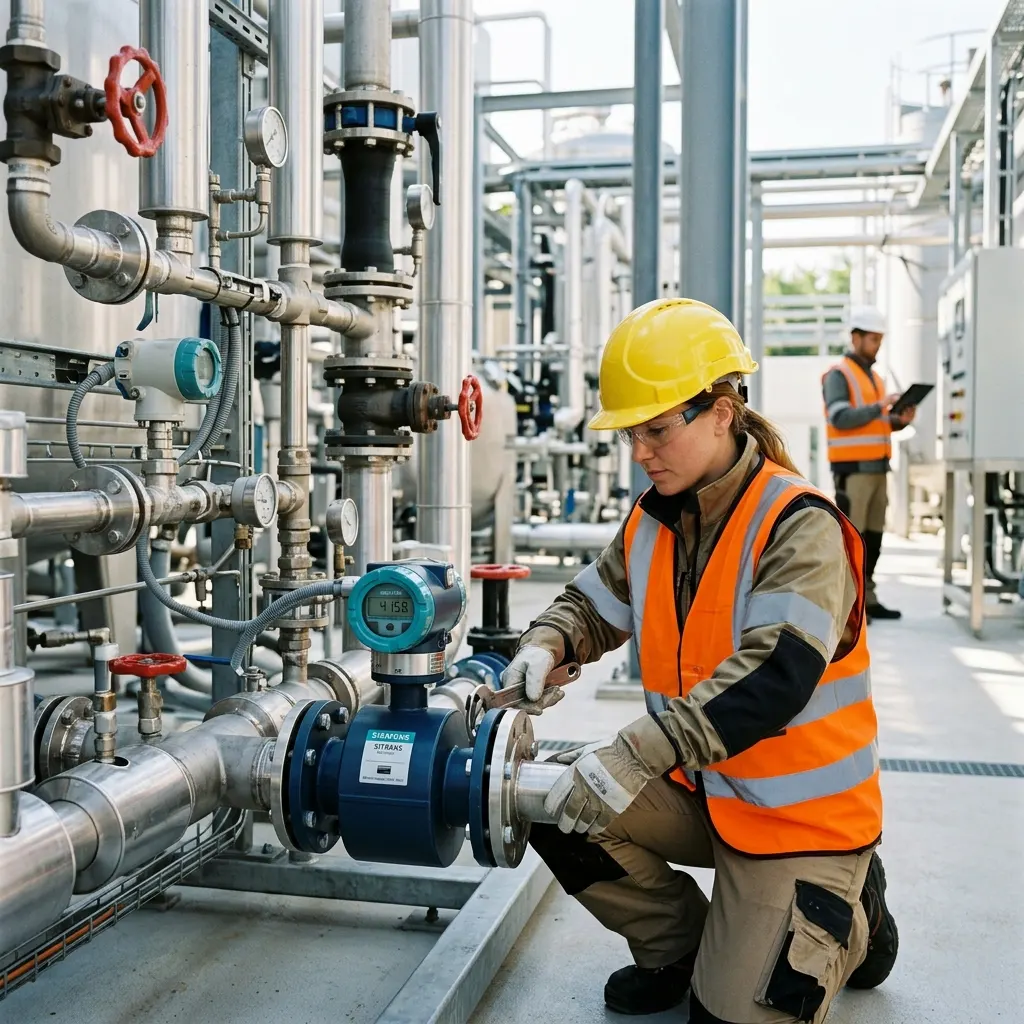 a girl operating a flow meter